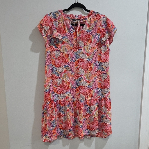 Chic Floral Mini Dress with Ruffles Sz XL Gentle Used Excellent Conditions - Picture 5 of 11
